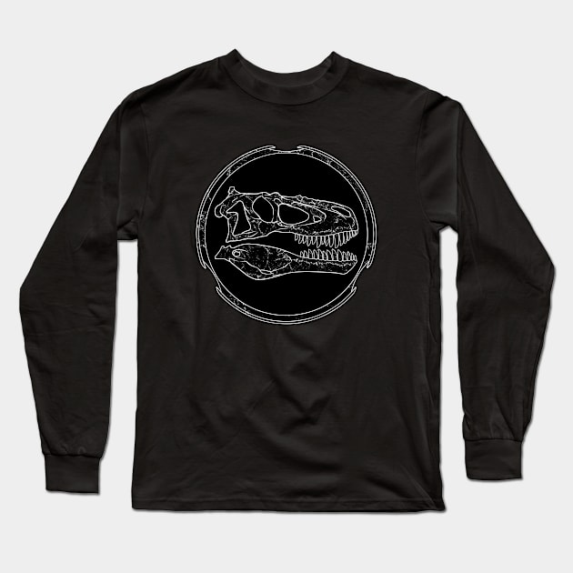 Daspletosaurus fossil skull Long Sleeve T-Shirt by NicGrayTees